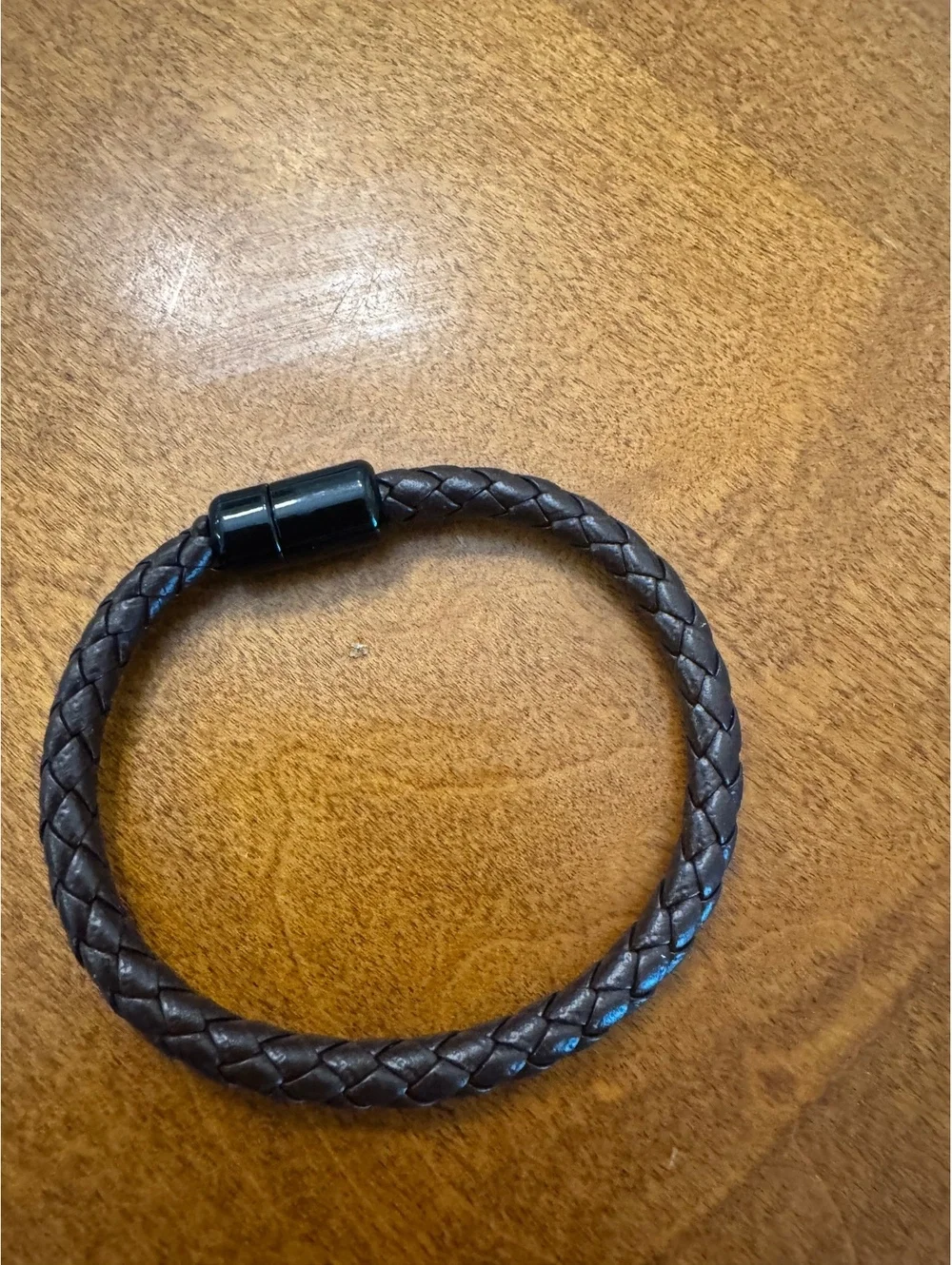 Brown Braided Leather Bracelet with Magnetic Clasp 347